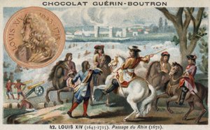 Le passage du Rhin (en Hollande) par Louis XIV au début de la guerre contre les Hollandais - French School