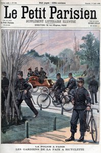 La police à Paris, les gardiens de la paix à vélo - dans "Le Petit Parisien" - French School