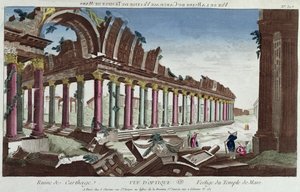 Les restes du Temple de Mars parmi les ruines de Carthage - French School