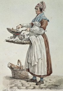 Le vendeur de saucisses, gravure, France