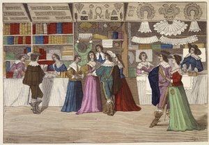 Les boutiques de la Galerie du Palais de Justice au XVIIe siècle - French School