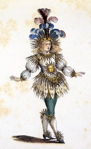 Le roi soleil en costume de théâtre. sd. 18e siècle