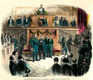 Le serment de Louis Napoléon III (Louis-Napoléon), officiellement proclamé président de la République, à l