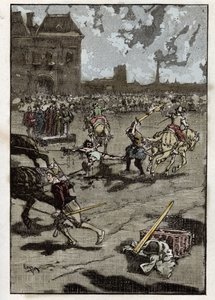 La torture de François Ravaillac meurtrier du roi Henri IV : il est écartelé à Paris le 27 mai - French School