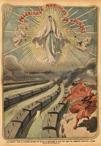 Les trains destinés au pélerinage national de Lourdes sont accueillis par la figure de Marie - French School