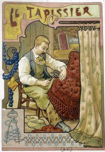 Le tapissier - Chromo. - French School