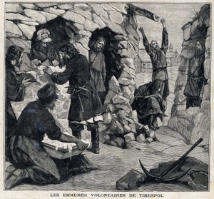 Les volontaires de Tiraspol en Moldavie souhaitant devenir martyrs sont vivants. Dans "Le Petit Parisien" du 23/05/1897. Collection privée - French School