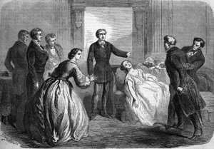 Représentation théâtrale de « La Marâtre » (5e acte, dernière scène) par Honoré de Balzac (1799-1850). Paris, Théâtre du Vaudeville - French School
