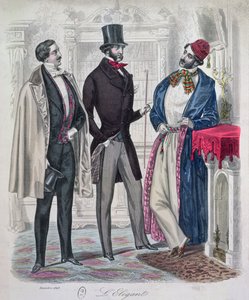 Trois jeunes hommes élégants, décembre 1848 - French School