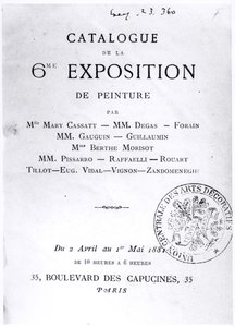 Page de titre du catalogue de la 6ème exposition impressionniste, 1881 - French School