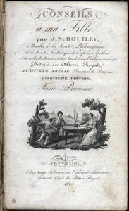 Page de titre de « Conseils à ma fille » par Jean Nicolas Bouilly (1763-1842). 1820. Collection privée. - French School
