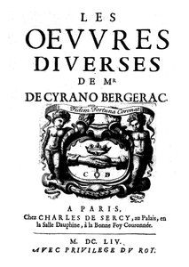 Pages de titre de "Les œuvres diverses de Monsieur de Cyrano Bergerac" 1654. (1619 -1655) écrivain français. - French School