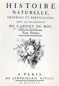 Page de titre de Histoire Naturelle, Générale et Particulière par Buffon, Paris, 1749 - French School