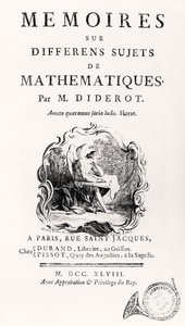 Page de titre de "Mémoires sur différents sujets de mathématiques", 1748 - French School