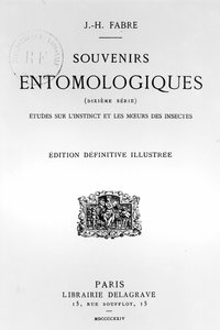 Page de titre de Souvenirs Entomologiques par Jean-Henri Fabre (1823-1915) publié en 1924 - French School