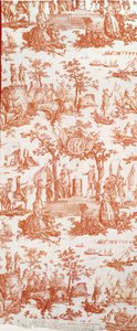 Toile de Jouy, illustrant le Festival de la Fédération le 14 juillet 1790 au Champ de Mars - French School