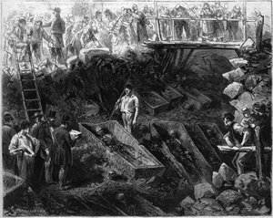 Tombes découvertes rue de la Montagne Sainte-Geneviève lors du creusement d