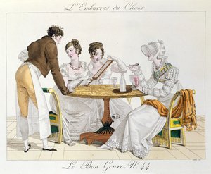 Trop de choix, planche 44 de Le Bon Genre, 1827 - French School
