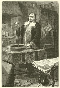 Torricelli inventant le baromètre - French School