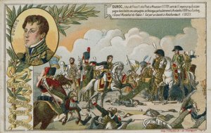 Carte de commerce avec une image de la bataille d