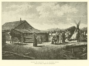 Poste de traite sur la rivière Rouge, Canada - French School