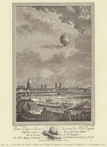 Traversée de Paris en ballon par Pilâtre de Rozier et le marquis d