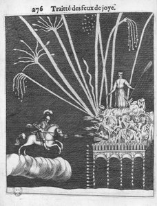 Traité des feux de joie, illustration de Pratique de la Guerre par François Malthus, Paris, 1656 - French School