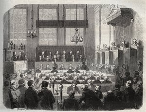 Procès de William Palmer, à la Cour criminelle centrale, mai 1856, pour empoisonnement de John Parsons Cook, à Rugeley - French School