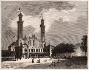 Trocadéro à Paris - gravure dans "La France illustrée : géographie, histoire, administration statistique" par V.A. Malt-Brown. 1884 - French School