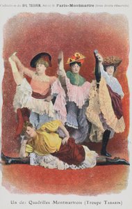 Danseurs de la troupe Tabarin au Bal Tabarin (lithographie couleur)