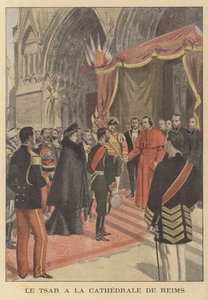 Le tsar Nicolas II de Russie à la cathédrale de Reims lors de sa visite en France - French School