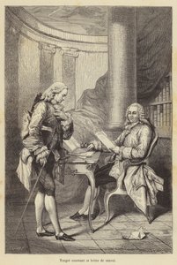 Turgot recevant sa lettre de renvoi (gravure) - French School