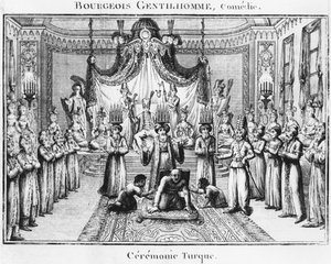 Cérémonie turque, illustration de Le Bourgeois Gentilhomme par Molière, édition 1801 - French School