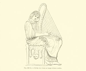 Harpe grecque à douze cordes - French School