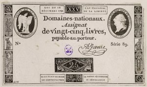 Billet de vingt-cinq livres, série 89