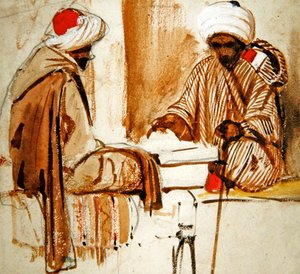 Deux Arabes jouant au backgammon