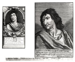 Deux portraits de Savinien Cyrano de Bergerac (1619-55), à droite d