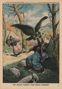 Deux femmes battant un aigle, illustration de couverture de 