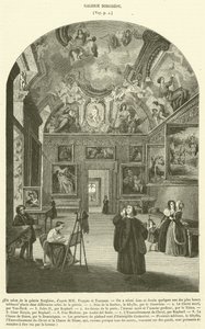 Un salon de la galerie Borghèse - French School