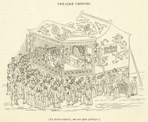 Un théâtre chinois, sur une place publique - French School