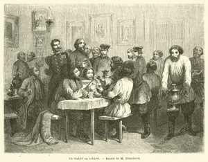 Un traktir ou cabaret - French School
