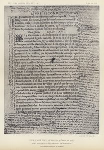 Une page des Essais, édition de 1588, avec annotations autographes de Montaigne - French School