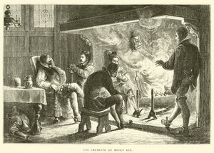 Une cheminée au Moyen Âge - French School