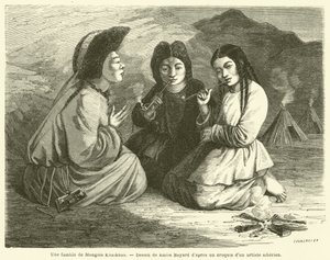 Une famille de Mongols Khalkhas (gravure)