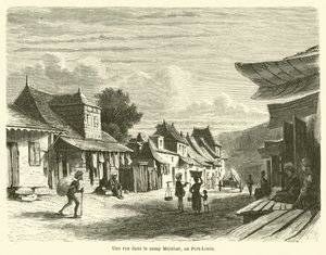 Une rue dans le camp Malabar, au Port-Louis - French School