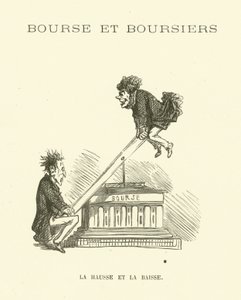 Hauts et bas du marché boursier (gravure) - French School
