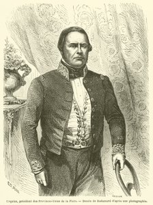 Urquiza, président des Provinces-Unies de la Plata (gravure) - French School