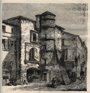 Uzès - le vieux château - Gard - France - gravure dans "PATRIE" - DESCRIPTION PICTURESQUE DE LA FRANCE EN 6 VOLUMES PAR LUCIEN HUARD - fin 19ème siècle - French School