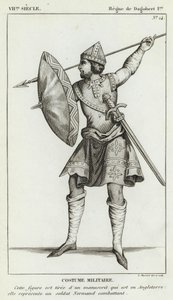VIIe siècle, Règne de Dagobert Ier, Costume Militaire - French School
