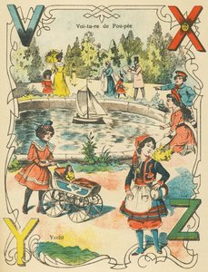 V X Y Z: voiture de poupée, yacht - French School